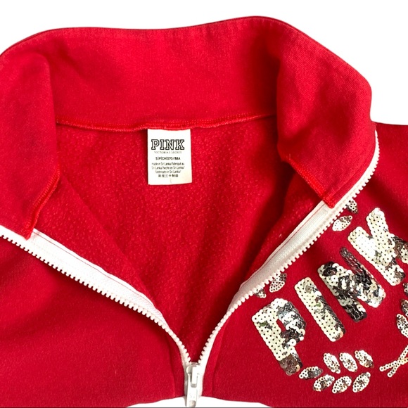 🔴 5/$45 SALE 🔴 PINK VICTORIAS SECRET | 3/4 Zip Pullover sweatshirt - Picture 4 of 6